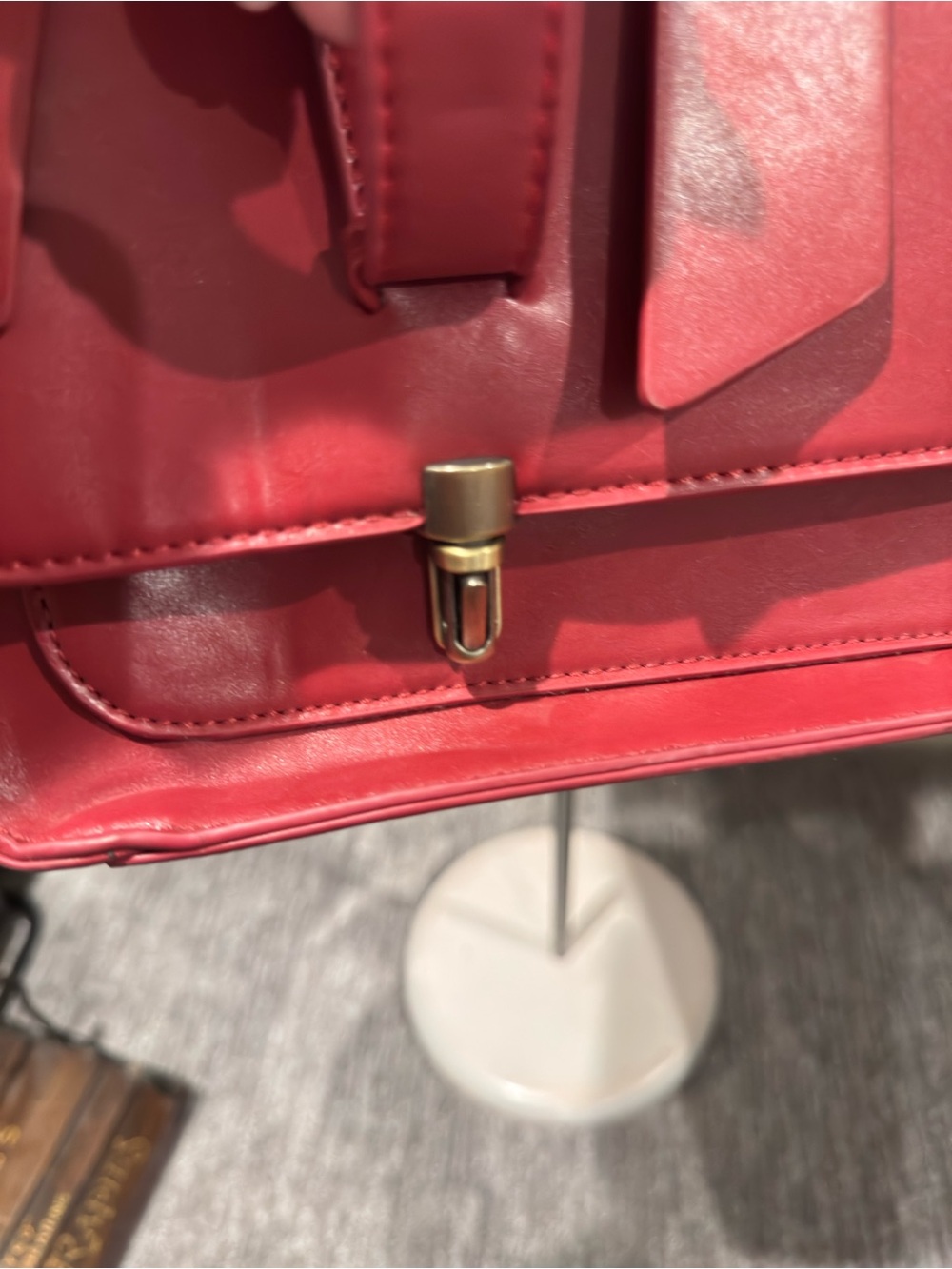 ECOSUSI Vegan Leather Red Bow Briefcase Laptop Study Bag - Picture 4 of 13